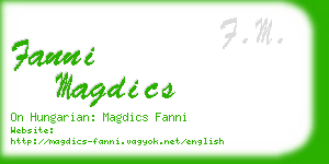 fanni magdics business card